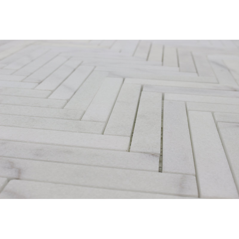 1x6 IMPERIAL WHITE HERRINGBONE HONED