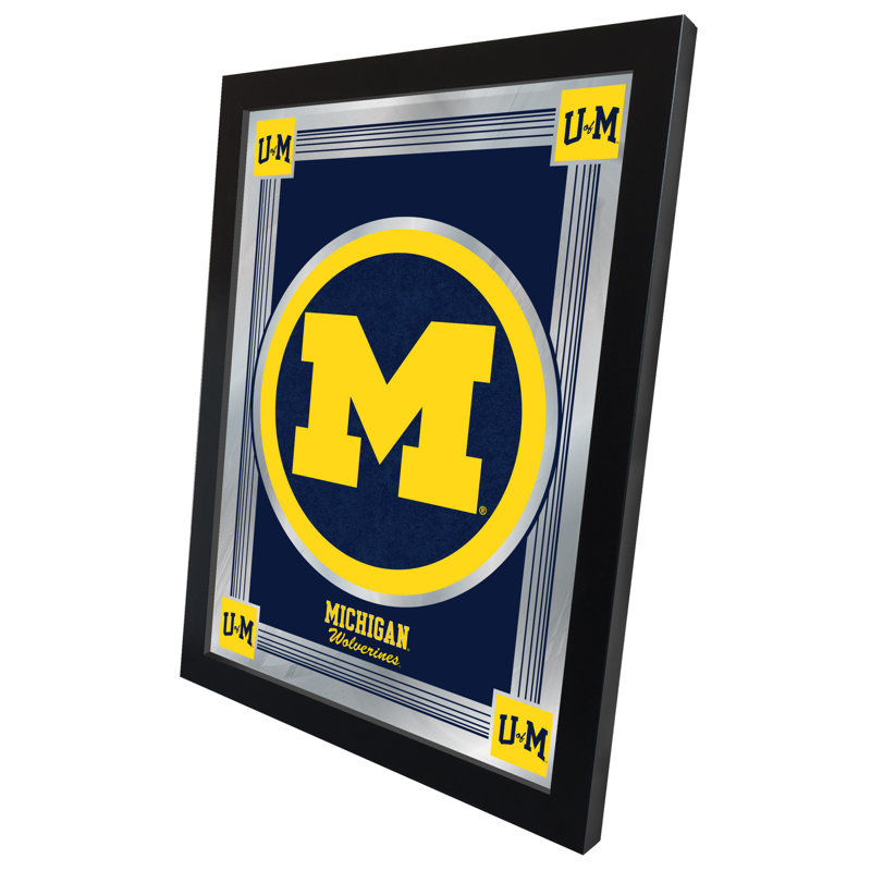 NCAA Logo Mirror, impression encadrée, Michigan