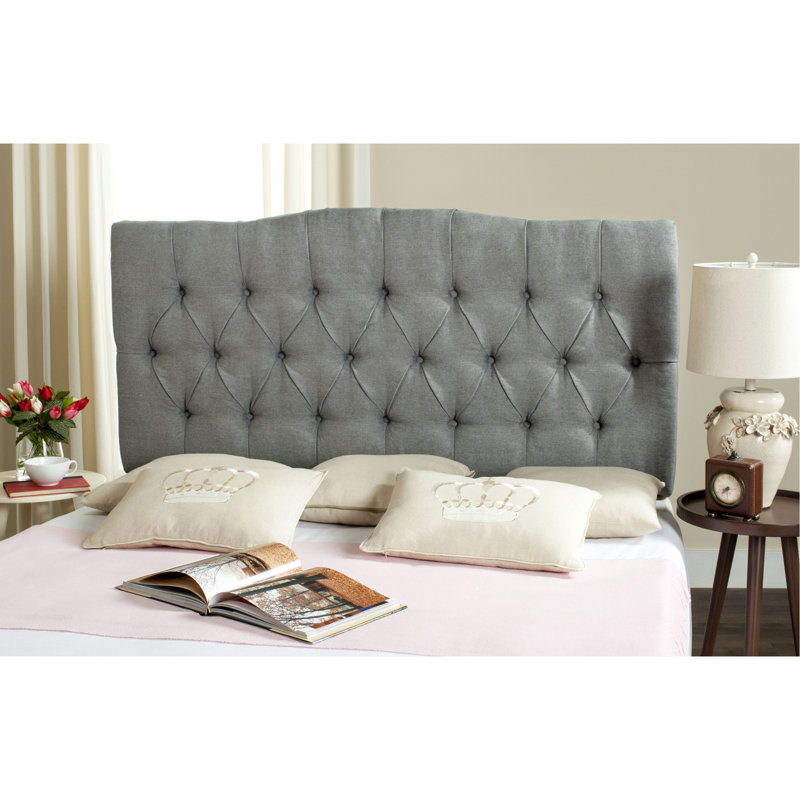 Nicastro Upholstered Panel Headboard, Full, Linen Gray