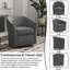 Fauteuil demi-tonneau pivotant rembourré Aunna-1845852539