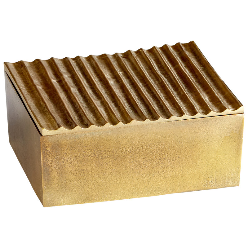 Bullion Metal Decorative Box, 3.25" H x 7.5" W x 5.75" D
