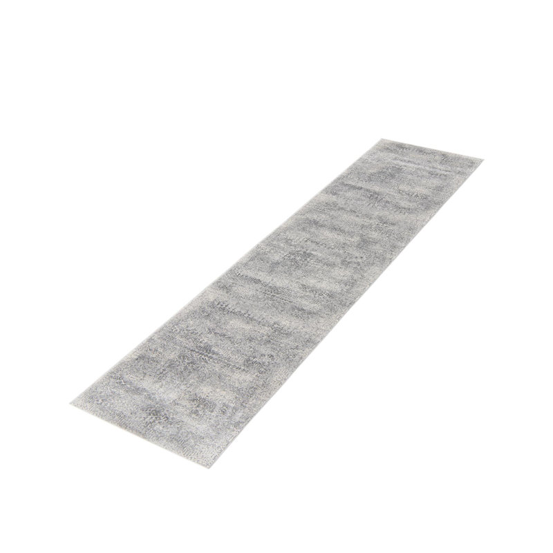 Kater Gray/White Area Rug, Runner 2' x 5'3"