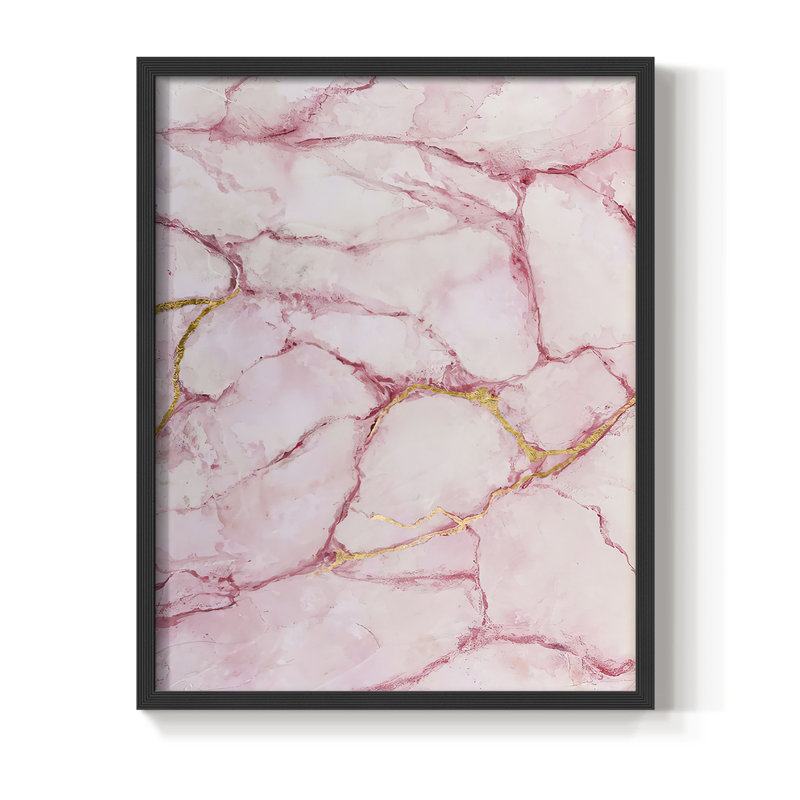 Rose Marble I, reproduction encadrée - bois massif, Noir, H 28 po x l 22 po