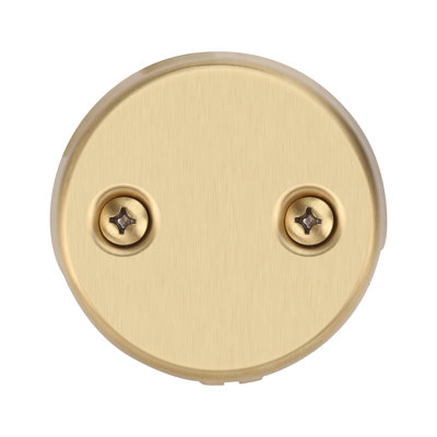 Two Hole Overflow Faceplate Tub Drain Trim Kit Conversion Kit Assembly Universal Fine Coarse Thread Replacement Brushed Gold