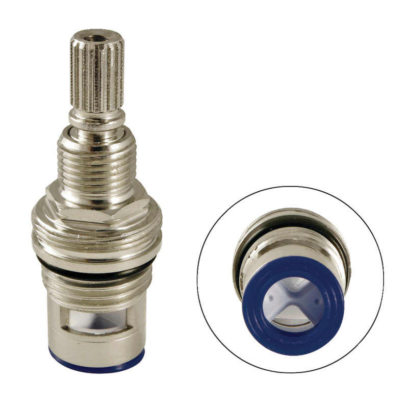 Kingston Brass Cartridge, 3/8" x 16PT, Chrome/Blue