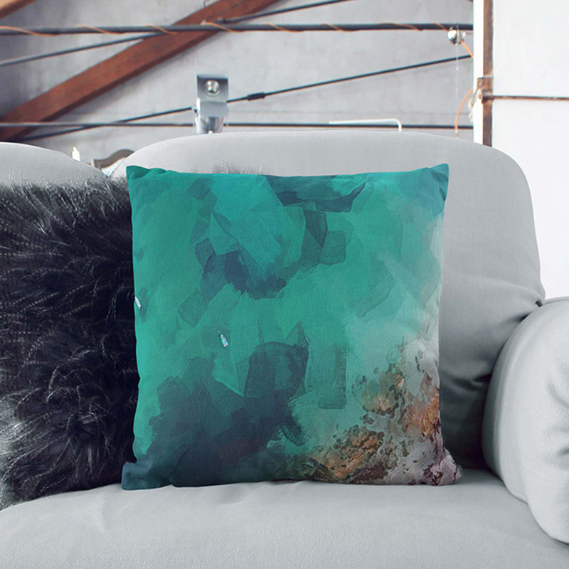 Abstract Square Cushion, Black, 55cm H x 55cm W x 20cm D