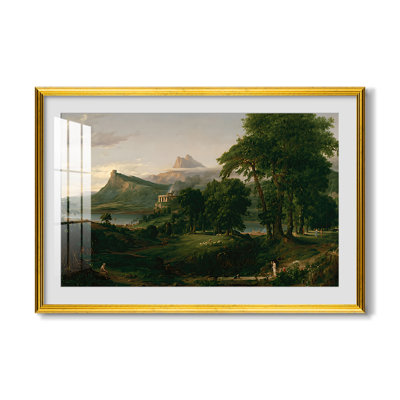 The Course of Empire: The Arcadian or Pastoral State, 1834-Thomas Cole-Custom Framed Canvas