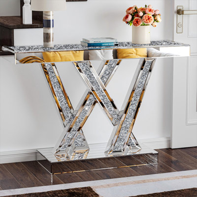 Rillamas 47.24'' Mirrored Console Table Sofa Table