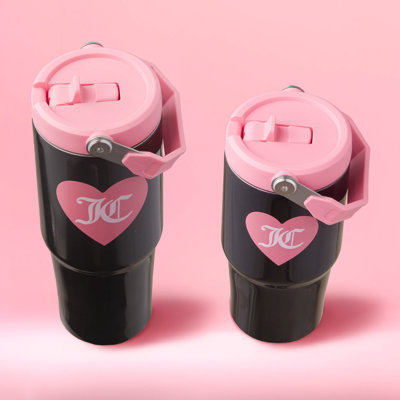 Juicy Couture Flip Flow Mommy & Me 20 oz / 30 oz Screw Top Tumbler with Flip Straw & Carry Handle