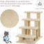 4 escaliers pour animaux multiniveaux - Poteau à griffer pour chat de 25 pouces de couleur beige, confortable pour les chats