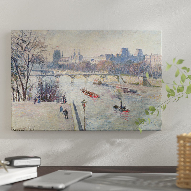 "the louvre, 1902" par camille pissarro, impression sur toile, H 26 po x l 40 po x P 1,5 po