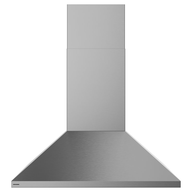 Monogram 36" Wall-Mounted Pyramid Chimney Vent Hood With Air Quality Sensors, 14", Integral, Externally Vented