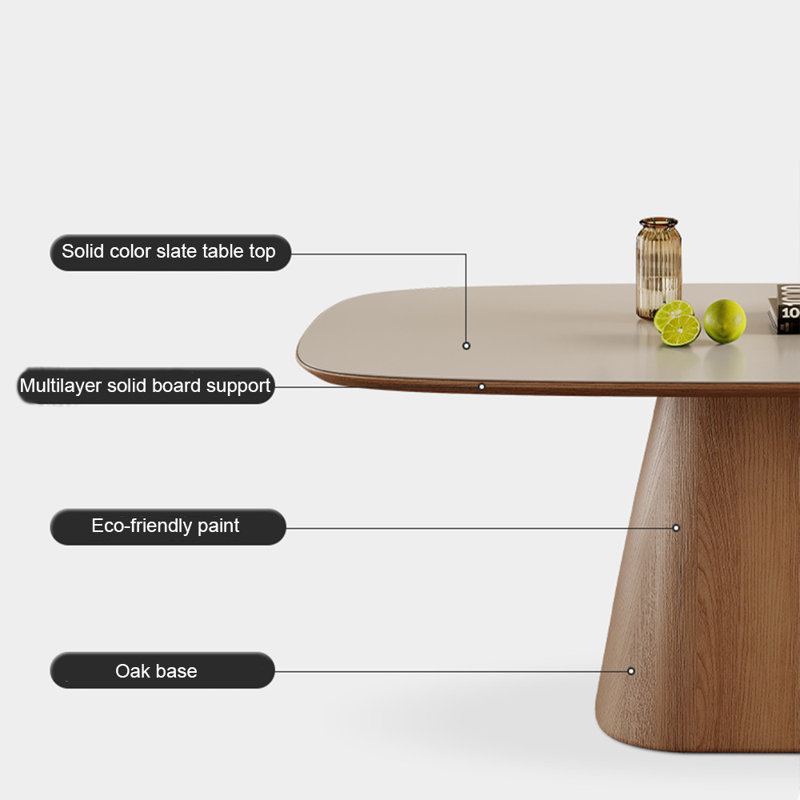 Cream-style solid wood rock table and chairs, 29.52"H x 55.11"L x 31.49"W