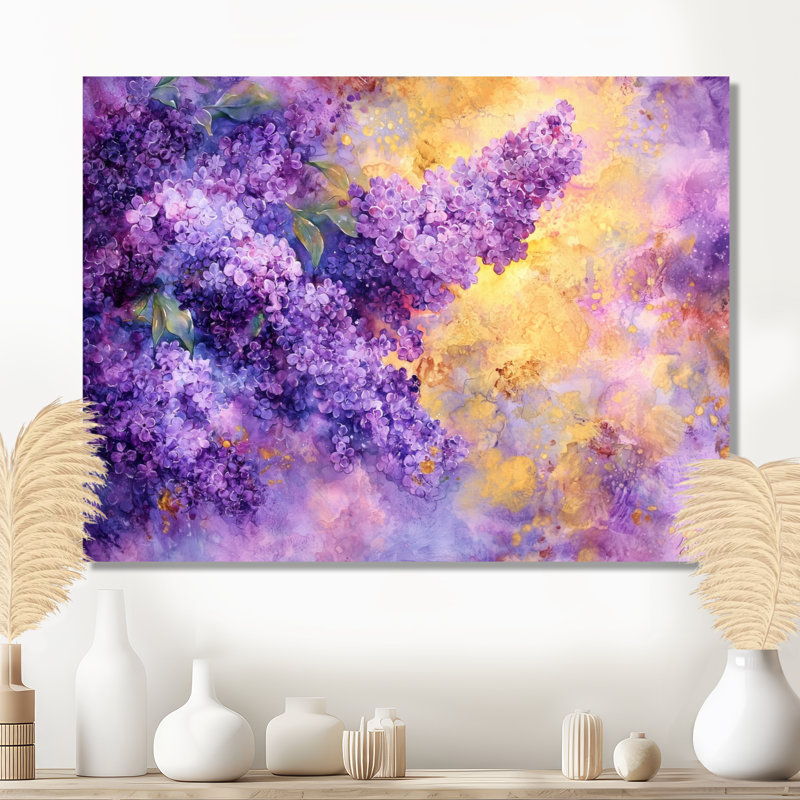 Lilas mauve dans les jardins botaniques I - lilas, impression murale sur métal, H 12 po x l 20 po