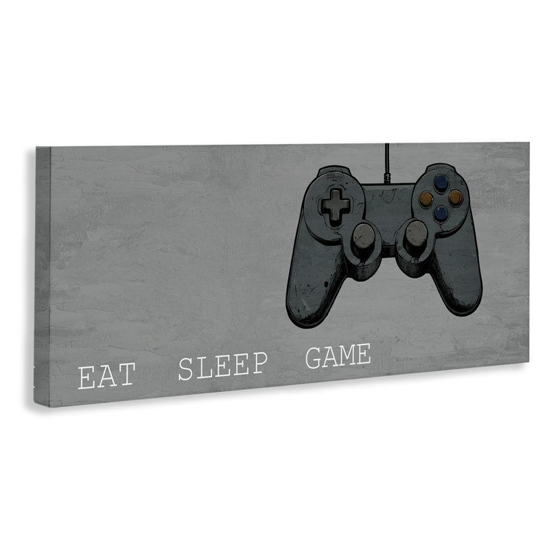 «Eat Sleep Game Hobby Canvas», conception par Kim Allen, H 10 po x l 24 po
