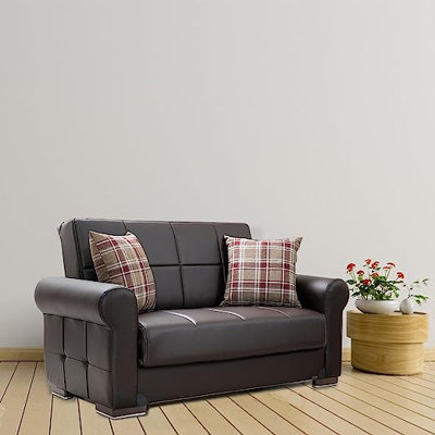 Causeuse-lit convertible en cuir 67 po Georgea