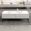 Table basse blanche en bois massif fritté
