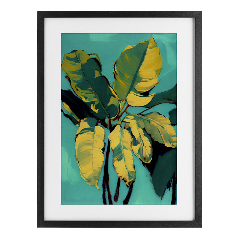 «Organic Banana Leaves», reproduction encadrée sous verre, design par 1x, H 20 po x l 14 po, Cadre noir minuit