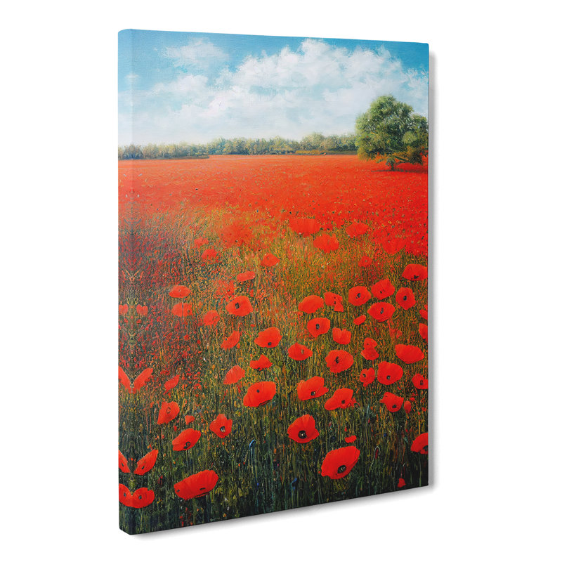 Eusden Poppy Field Vol.4 - Wrapped Canvas, 50cm H x 35cm W x 3cm D