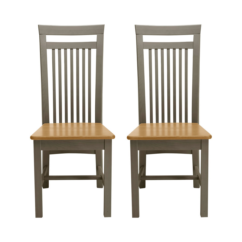 Boston 46.5cm H Solid Wood Side Chair, Stained and varnished grey/Brown