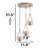 Adjustable Height 3 Lights Globe Cluster Pendant