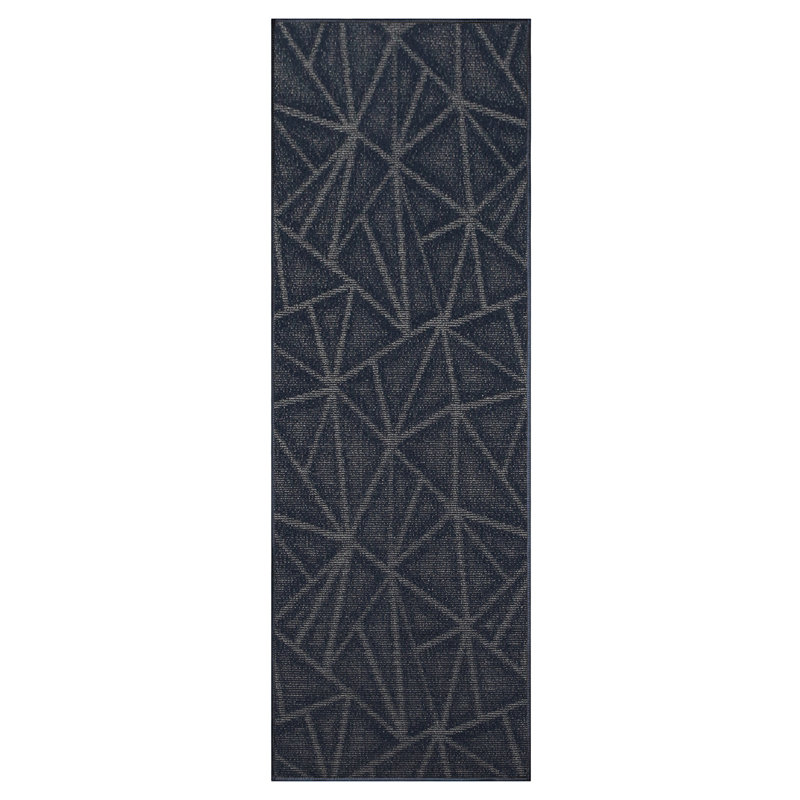 Tapis bleu marine Bowermaster, Tapis de couloir 5 pi x 12 pi