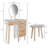 Vanity Desk With 3 Adjustable Lighting Modes Mirror, With 4 Drawers & Cushioned Stool,Adjustable Storage Cabinet