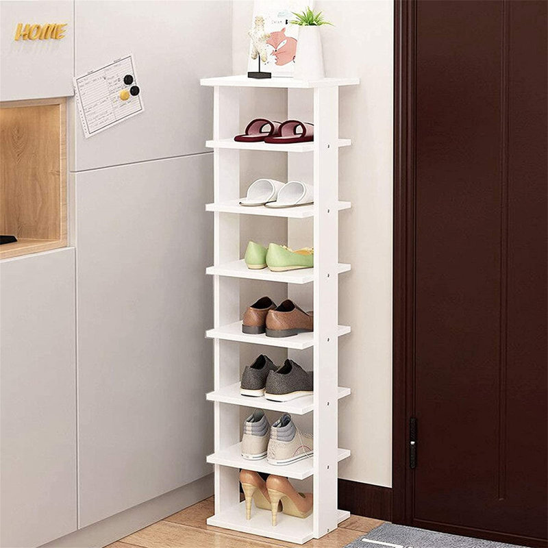 7 Pair Shoe Rack, White