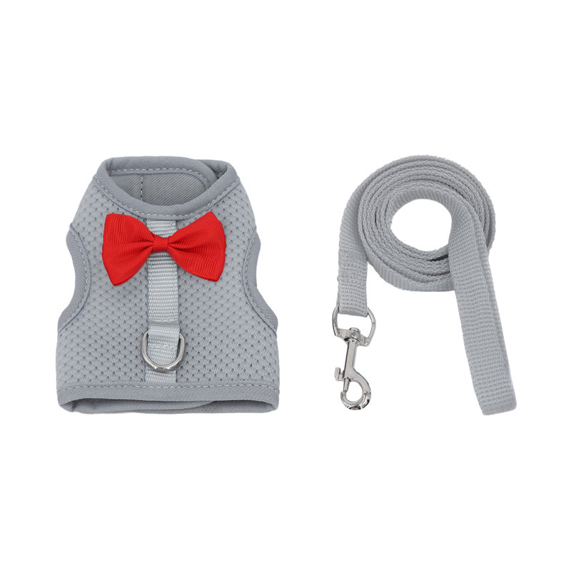 Ensemble de harnais et de laisse pour lapin, manche 7,09 à 8,66 po, gris, Gris