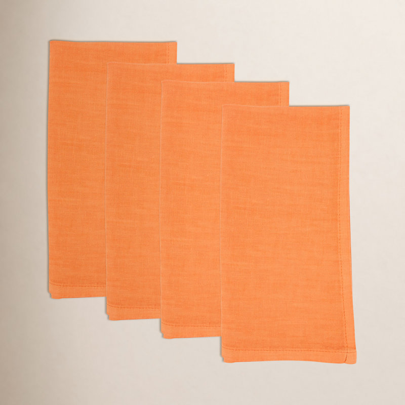 Caliban Linen Square Napkin, Pumpkin