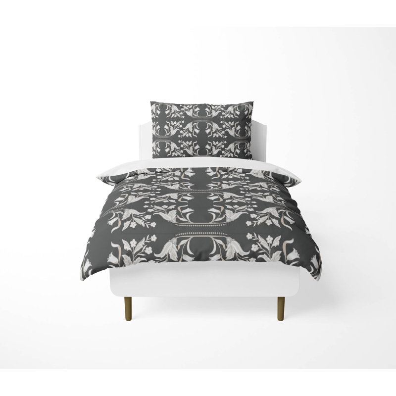 Ensemble d'édredon léger Mira, Gris anthracite, Édredon simple + 1 taie d'oreiller standard