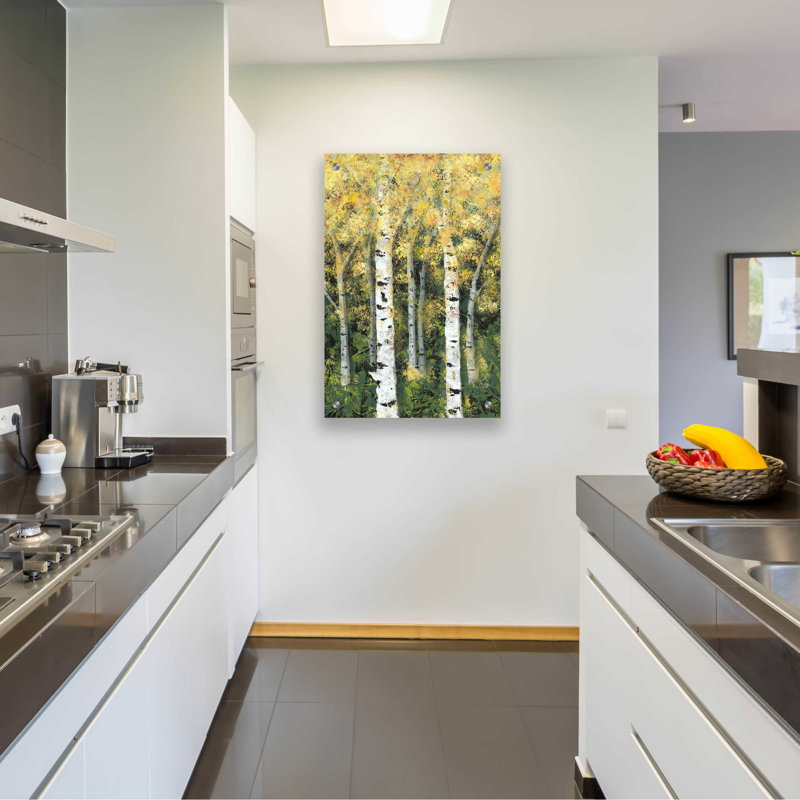 Biridiana Birch Treeline II par Jade Reynolds, H 36 po x l 24 po x P 0,2 po