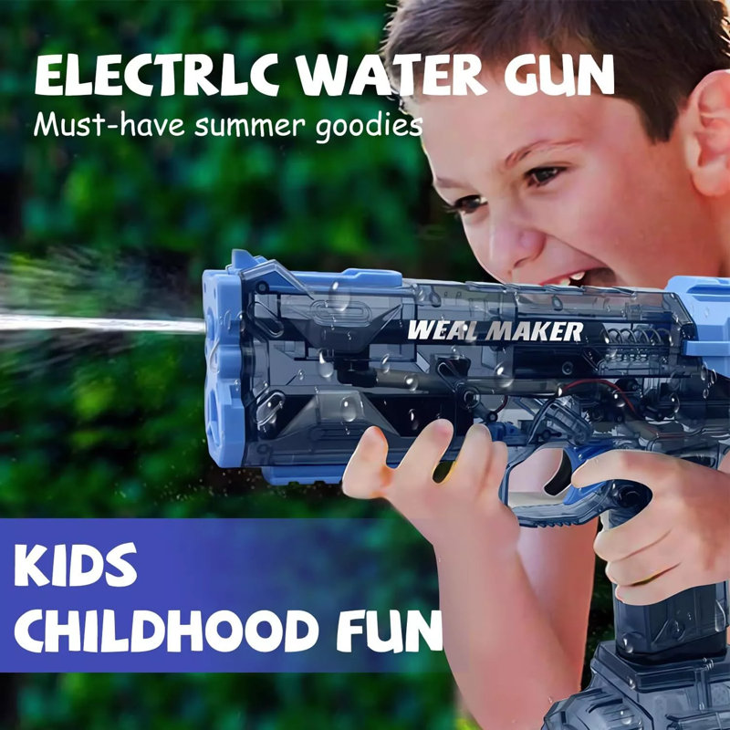 Electric Water Gun Powerful 30 Ft Water Pistol Squirt For Adults Kids Automatic, Blue
