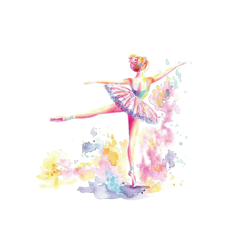 «Ballerina Arabesque» par Stephanie Corfee - reproduction d'art, H 37 po x l 37 po x P 1,5 po, Toile tendue, Pas de tapis