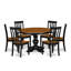 L'ensemble de cuisine Luxe par East West Furniture E5AN7-BCH-W se compose d'une table de salle à manger et de 6 chaises de cuisine avec dossier à lattes - noir