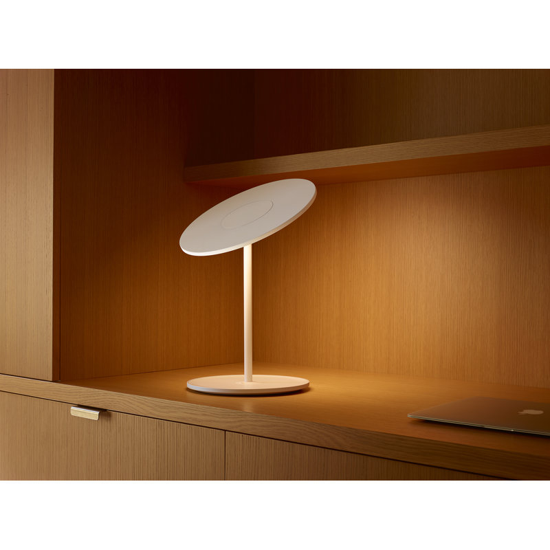 White Aluminum 12'' Modern Table Lamp with LED Light