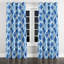 Coastal Rideaux - Rideau à œillets ikat bleu plage - 1 panneau-553337455-553337453