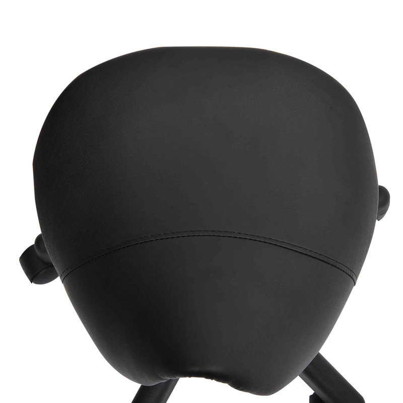 Tabouret à roulettes noir, hauteur réglable, similicuir ergonomique pour une performance efficace en spa, salon, massage, fauteuil de bureau pivotant en cuir