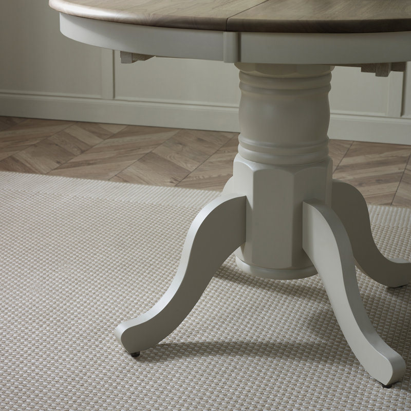 Prestow Round Extending Dining Table & Shannondale Chairs - Rustic Farmhouse Kitchen, 4, White/Grey