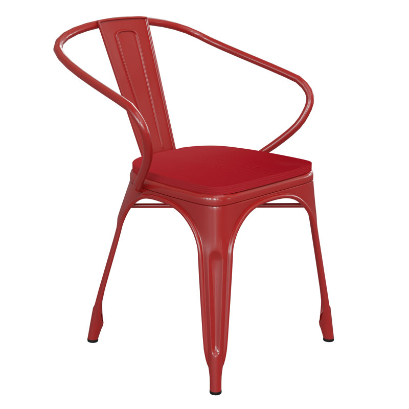 Chaise empilable Briceidy, Rouge, Rouge