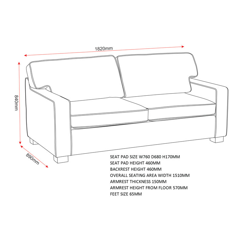 Berthal 2 Seater Fabric Sofa Bed, Dark Grey