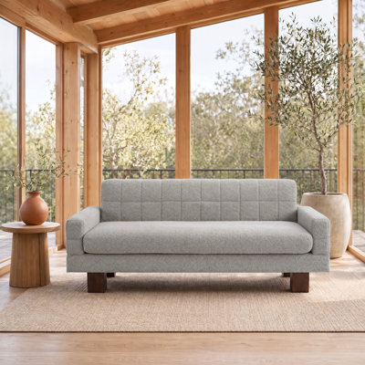 Versatile Loveseat Couch - Upholstered 2-Seater Sofa with Biscuit-Tufted Back and Cozy Boucle Fabric