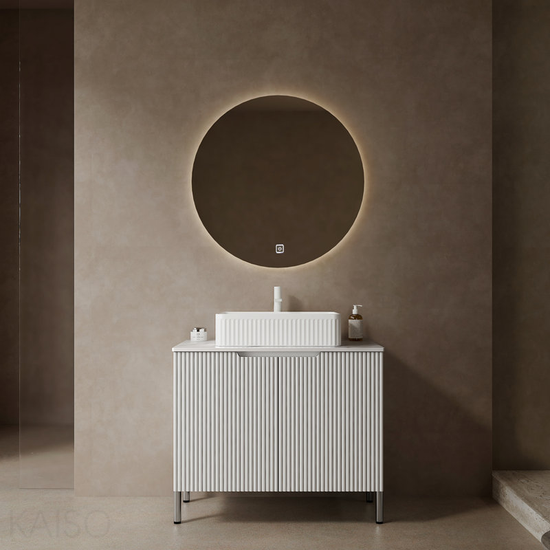 30" Bathroom Vanity With Sink, Freestanding Bathroom Storage Cabinet With 2 Doors, White Rectangular Ceramic Basin And Carrara White Artificial Marble Counter Top, White Color