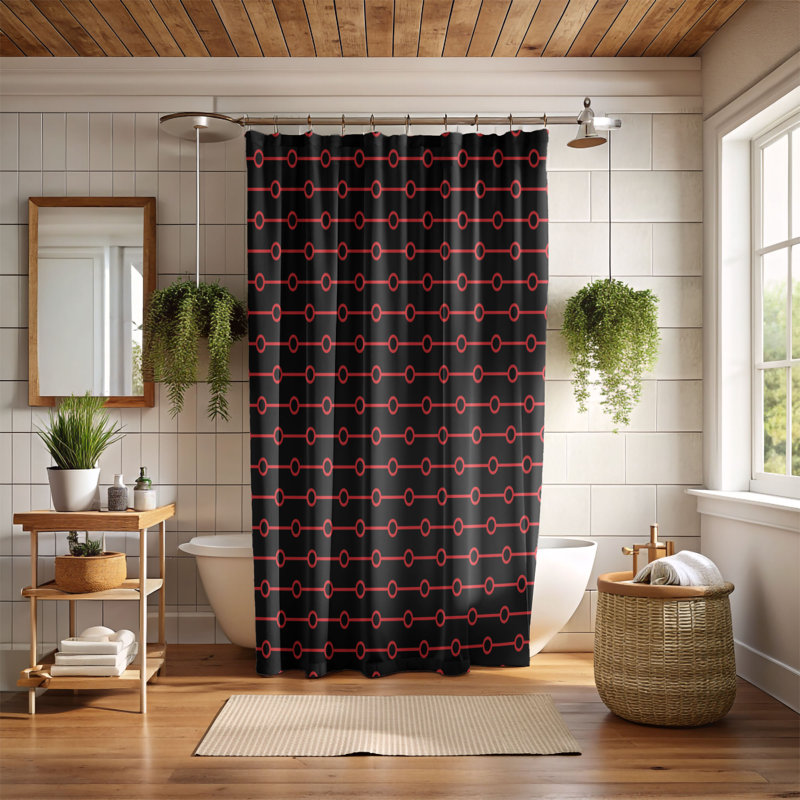 Rideau de douche Scarlet Spots - Premium, H 74 po x l 71 po