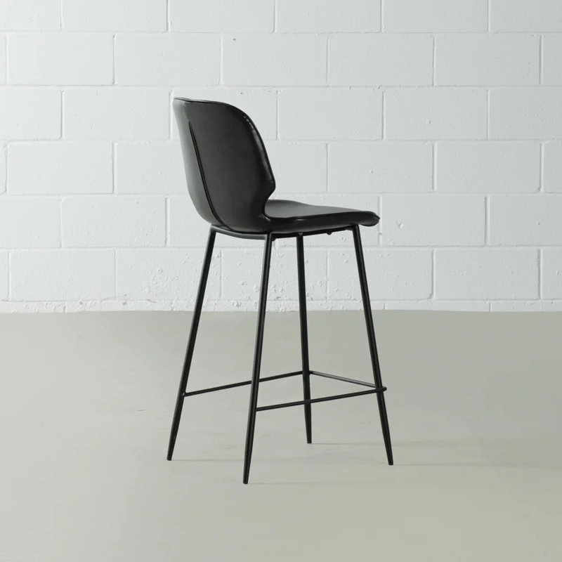 Meredy Upholstered Faux Leather Counter Stool