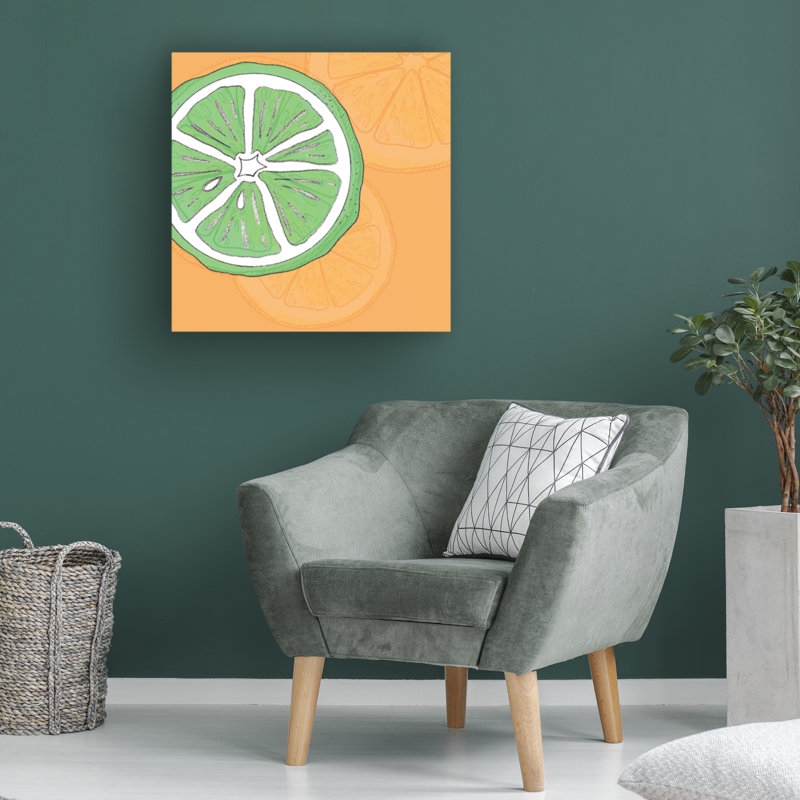 Summer Time Citrus Fun Green and Orange Canvas Art