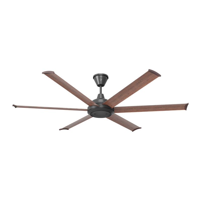 Bison Ceiling Fan, 72" Wide, No Light, Black