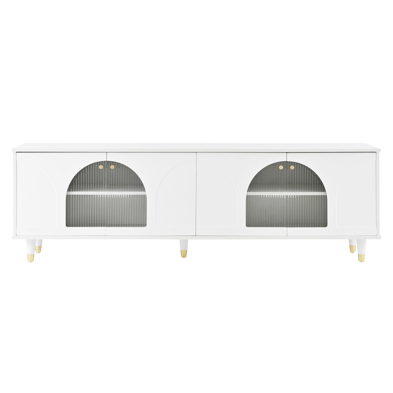 Console multimédia 69,6 po pour téléviseur de 78 po ou moins, Blanc