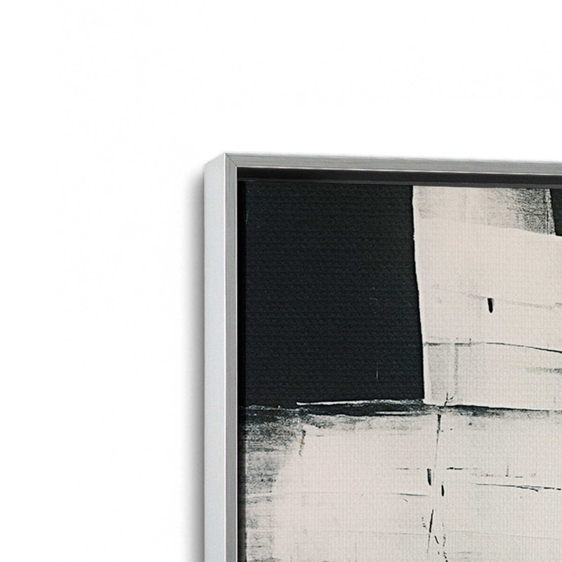 Impression sur toile Eclipsed Onyx Tangle II, Cadre flottant en chrome poli, H 32,75 po x l 32,75 po x P 1,75 po, 1