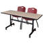 Table gigogne d'appoint Nevjana, 2 chaises empilables-32962089-32962092-32962098
